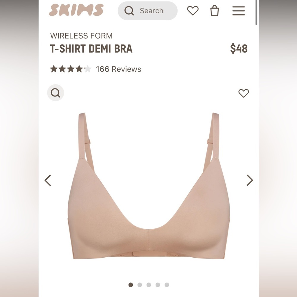 Skims Wireless Form T-Shirt Demi Bra in shade Mica NWT 36DD